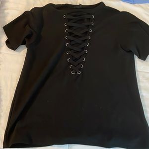 Small going out shirt - velvet material super cute!